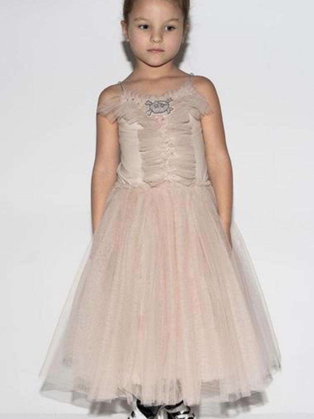 Tutu Du Monde Pale Blush Tulle Party Dress with Embellished Bodice